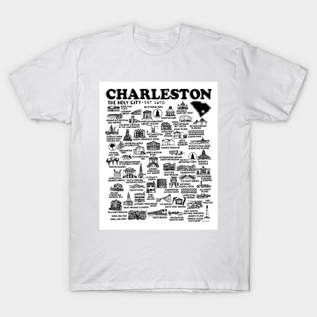 Charleston Map T-Shirt by fiberandgloss